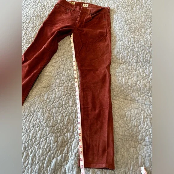 JCrew 250 Tapered Leg Corduroy in Rust NWT